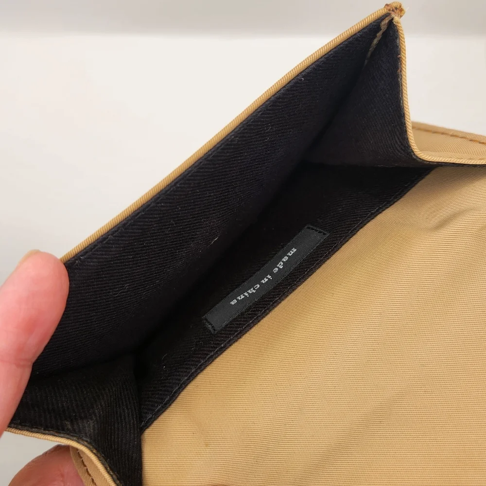 Vtg Kate Spade Tan Nylon Unisex Wallet Classic Retro Y2k Utility Minimalist - Picture 5 of 10